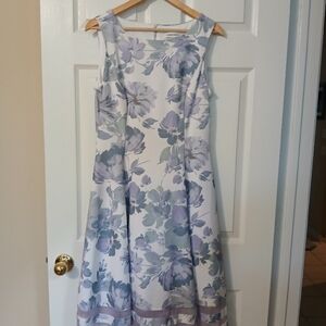 Calvin Klein Women's Floral Dress - Purple and White